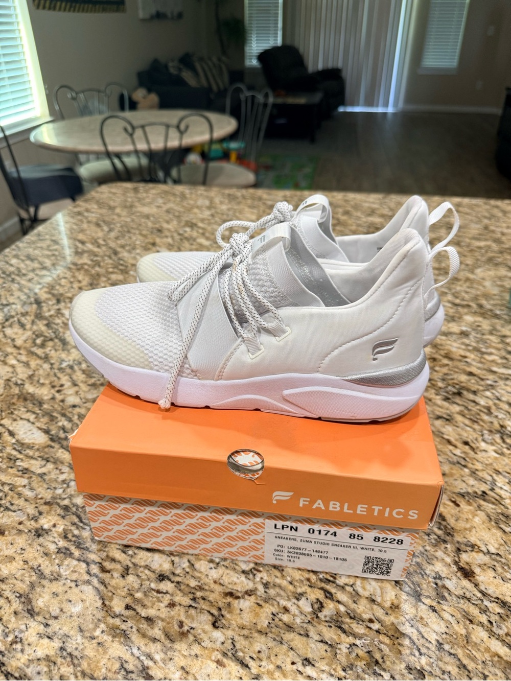Fabletics Women's White and Silver Slip-On Athletic Sneakers(